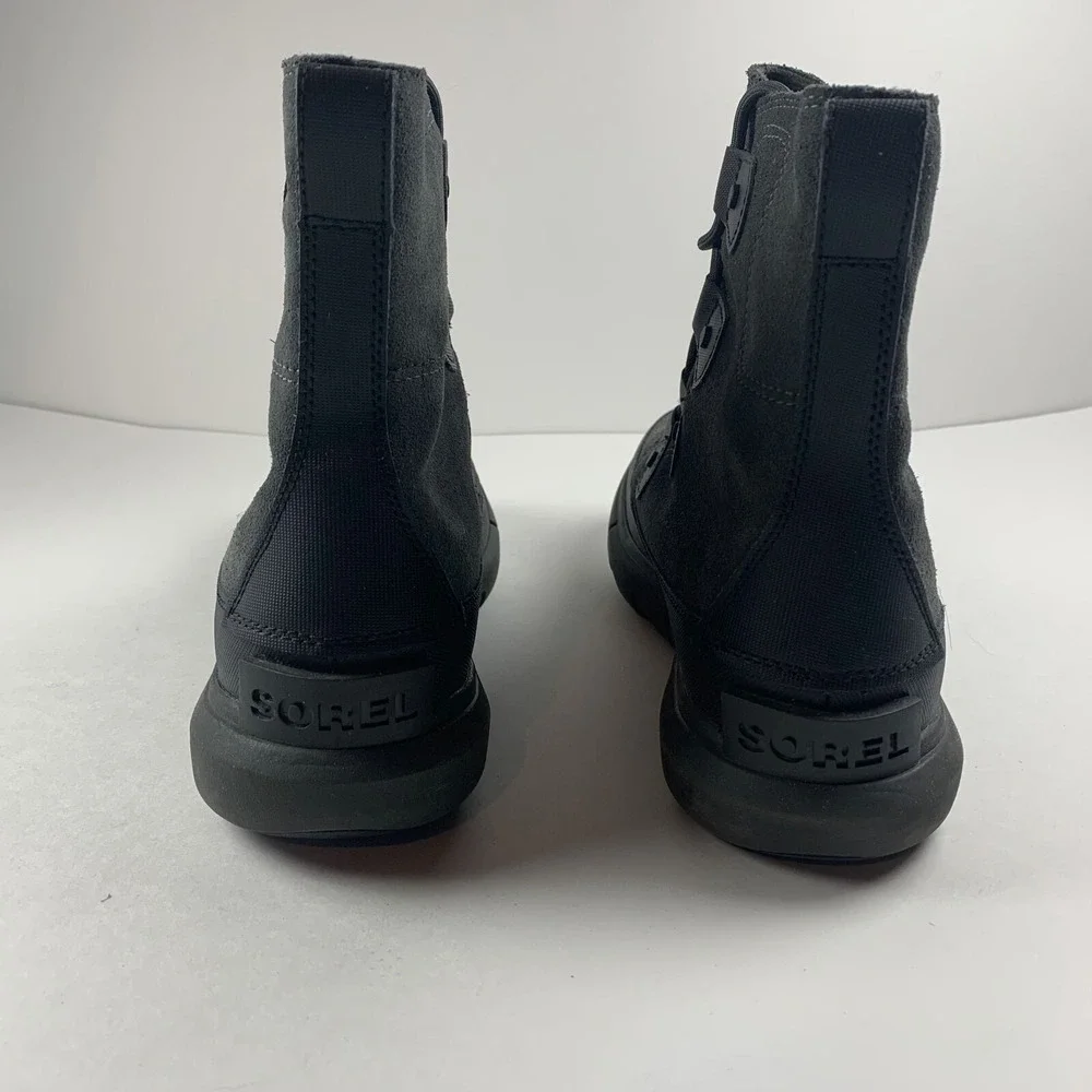 Sorel Explorer 1977211010 Boots Mens 8.5 Black Jet Suede Lace Up Waterproof 8060